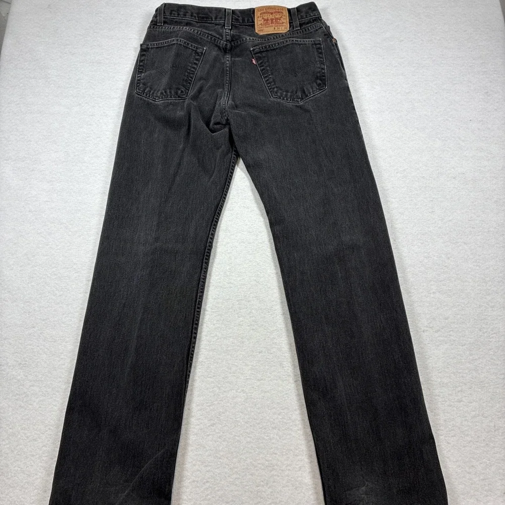 Vintage‎ Levi's 505 Black Jeans Size 34 X 34 100% Cotton Straight Leg Denim Y2K